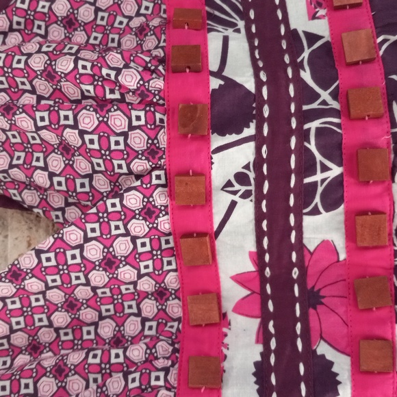 Aryeh Floral Dress Helter Mix Pattern Back Tie in Pink Boho Cotton Size L - Picture 7 of 16